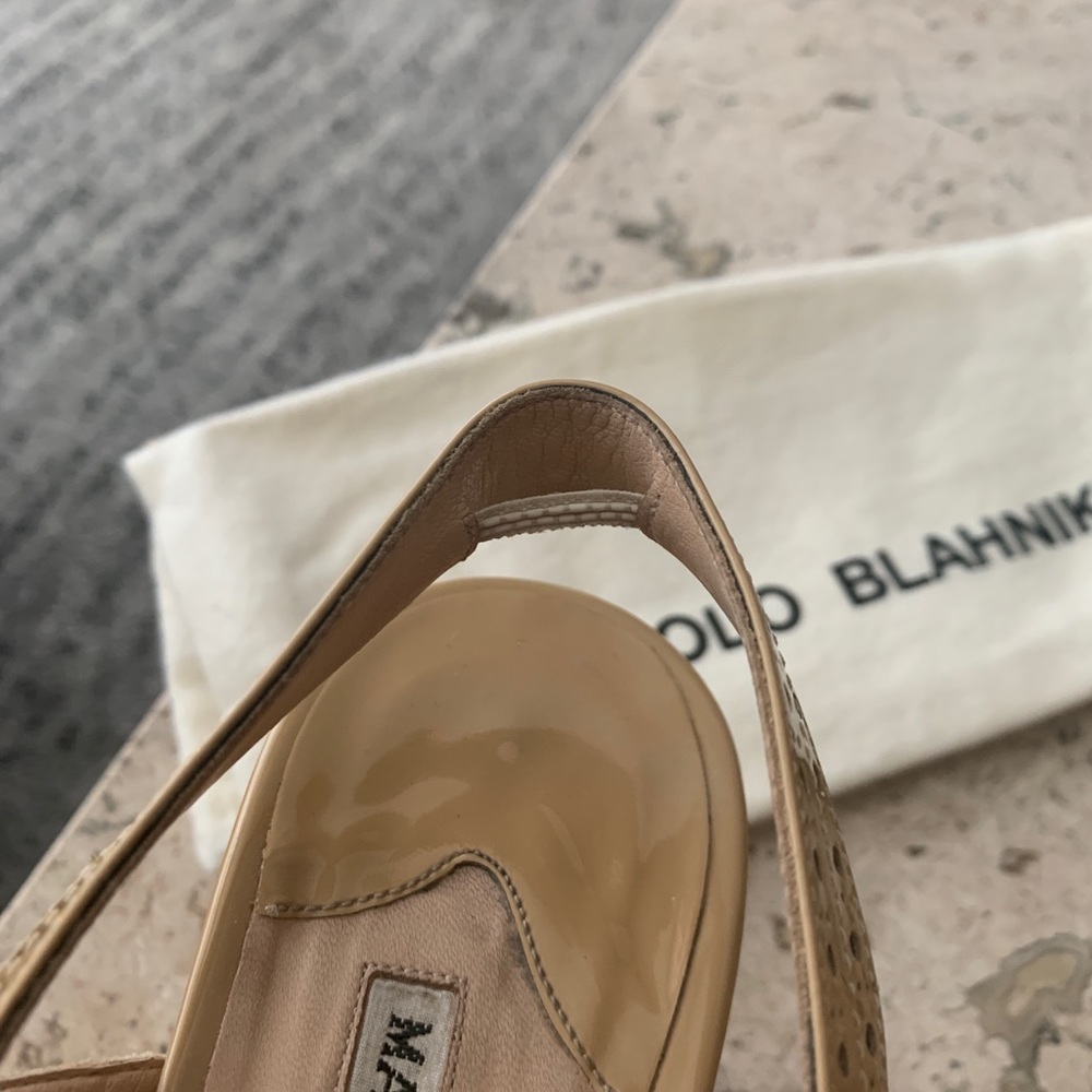 Manolo Blahnik sling back peep toe pumps - Picture 5 of 8